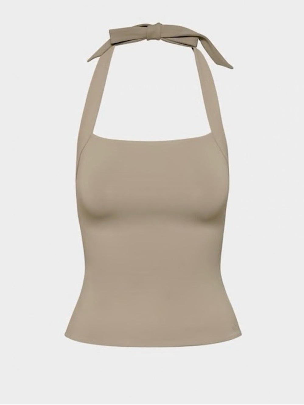 Aritzia Optimum Tie Neck Halter Top - Taupe